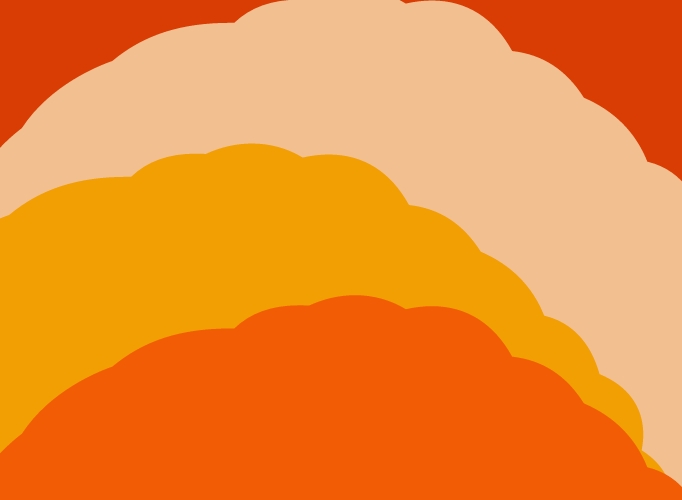 Afbeelding met oranje wolken